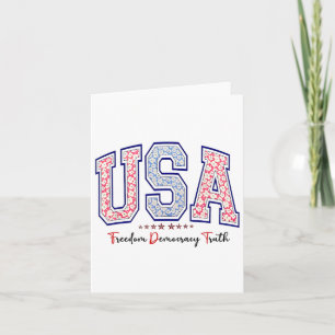 Freedom Democracy Truth Usa Anti-trump 4th Of July Card
