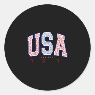 Freedom Democracy Truth Usa Anti-trump 4th Of July Classic Round Sticker