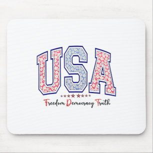 Freedom Democracy Truth Usa Anti-trump 4th Of July Mouse Mat