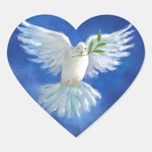 Freedom Dove, peace on earth Heart Sticker