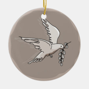 Freedom Dove Sign Ceramic Tree Decoration