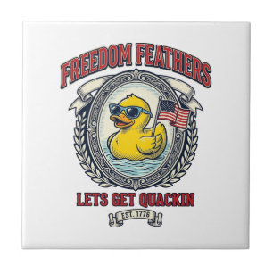 Freedom Duck Vintage Patriotic Humour Tile