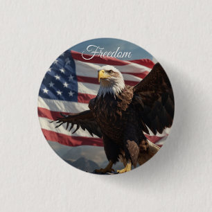 Freedom Eagle 3 Cm Round Badge