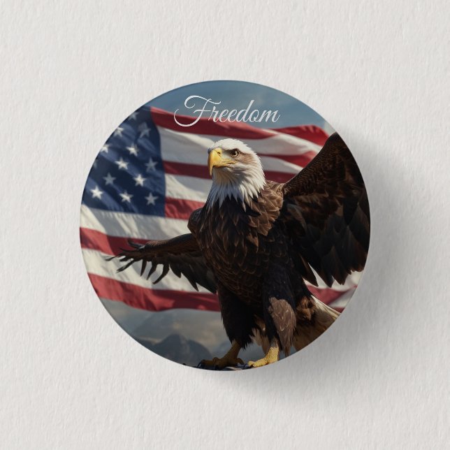 Freedom Eagle 3 Cm Round Badge (Front)