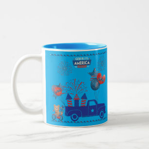 Freedom Firework Dreams azure Two-Tone Coffee Mug