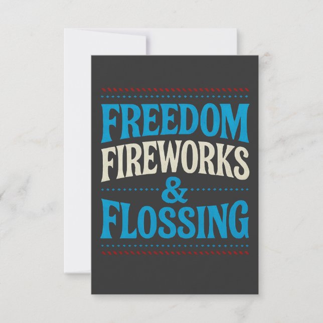 Freedom Fireworks & Flossing Dental Dentist   Thank You Card (Front)