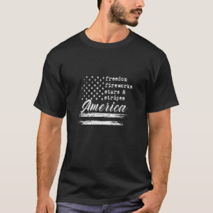 Freedom Fireworks Us Flag Of America T-Shirt