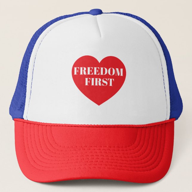 Freedom First on a Trucker's Hat (Front)