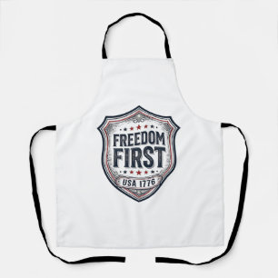 Freedom First Patriotic Shield Vintage Shirt_1 Apron