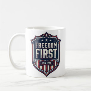 Freedom First USA 1776 Patriotic Shield T-Shirt De Coffee Mug