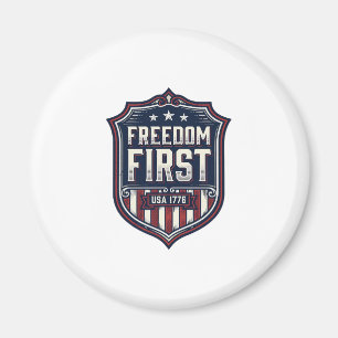 Freedom First USA 1776 Patriotic Shield T-Shirt De Magnet
