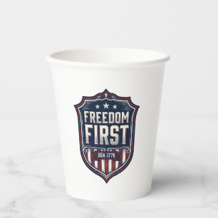 Freedom First USA 1776 Patriotic Shield T-Shirt De Paper Cups