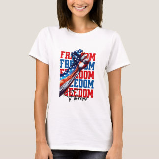 Freedom Fist USA Flag Power Display T-Shirt