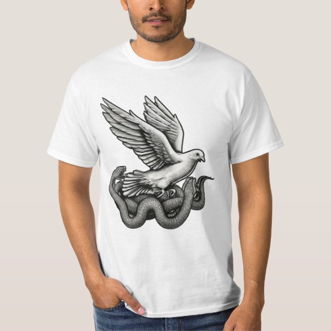 Freedom Flight Dove Rising from Darkness Tatoo T-Shirt (Front)