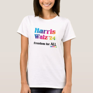 Freedom for ALL LGBTQ Harris Walz T-Shirt 