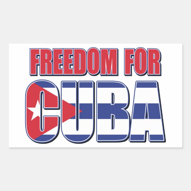 Freedom for Cuba Rectangular Sticker (Front)