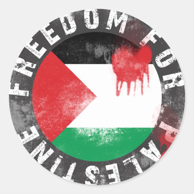 Freedom for Palestine Classic Round Sticker (Front)