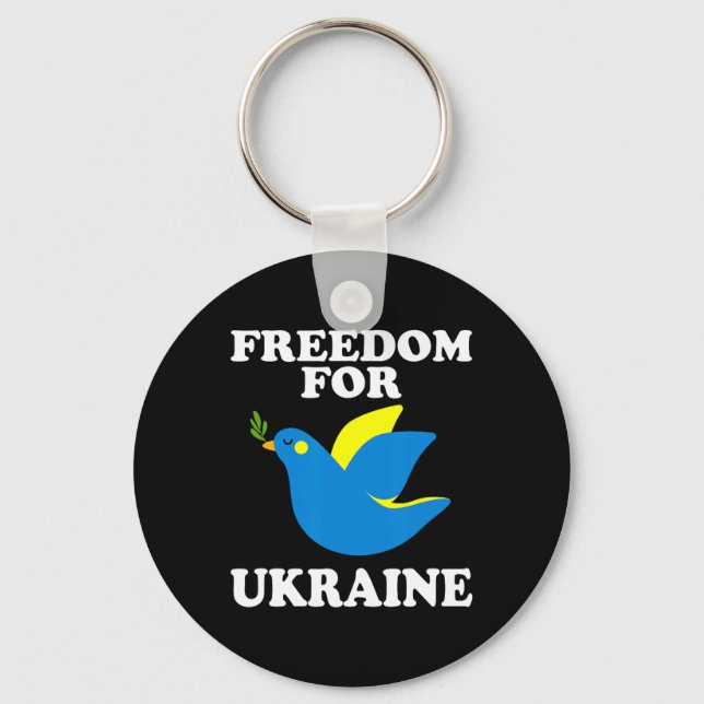 Freedom For Ukraine Support Ukrainian  Key Ring (Front)