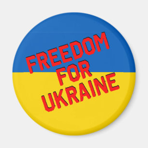 FREEDOM FOR UKRAINE with Flag Magnet