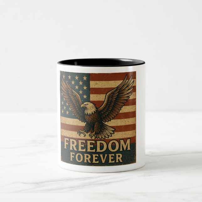 Freedom Forever – Patriotic Eagle Coffee Mug (Center)