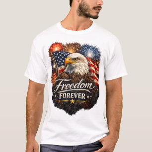 Freedom Forever – Realistic Bald Eagle 4th of July T-Shirt
