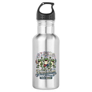 Freedom Frog Squad Vintage Patriotic Shirt Design_ 532 Ml Water Bottle