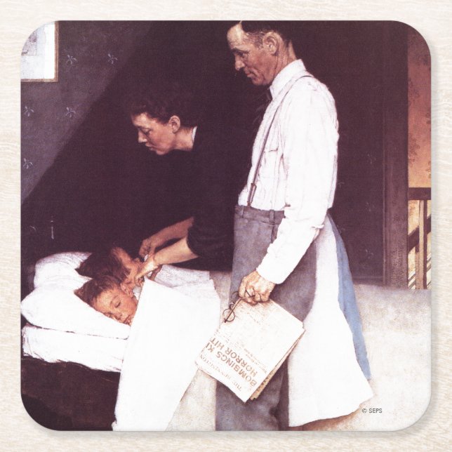 Freedom From Fear Square Paper Coaster (Front)