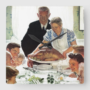 Freedom From Want Square Wall Clock