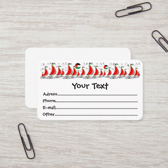 Freedom Global Sumud Flotilla Boats to Gaza Business Card (Front/Back In Situ)