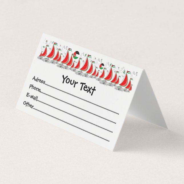 Freedom Global Sumud Flotilla Boats to Gaza Business Card (Front)