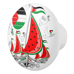 Freedom Global Sumud Flotilla Boats to Gaza Ceramic Knob