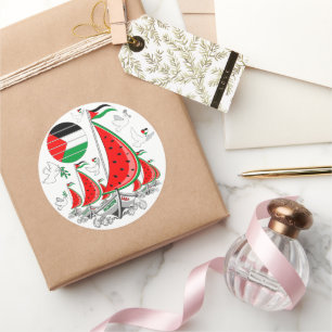 Freedom Global Sumud Flotilla Boats to Gaza Classic Round Sticker