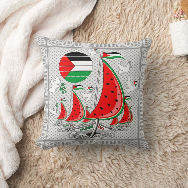 Freedom Global Sumud Flotilla Boats to Gaza Cushion (Blanket)