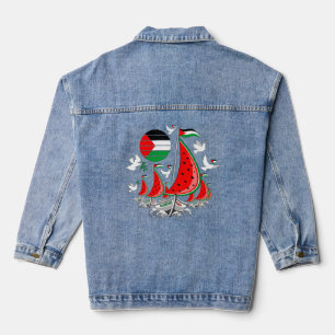 Freedom Global Sumud Flotilla Boats to Gaza Denim Jacket