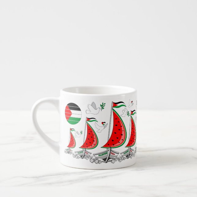Freedom Global Sumud Flotilla Boats to Gaza Espresso Cup (Left)