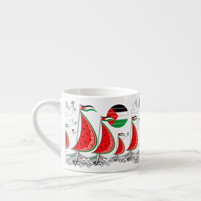 Freedom Global Sumud Flotilla Boats to Gaza Espresso Cup (Left)