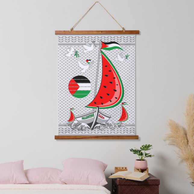 Freedom Global Sumud Flotilla Boats to Gaza Hanging Tapestry (Bedroom)