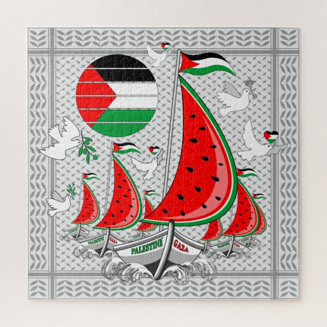 Freedom Global Sumud Flotilla Boats to Gaza Jigsaw Puzzle (Vertical)