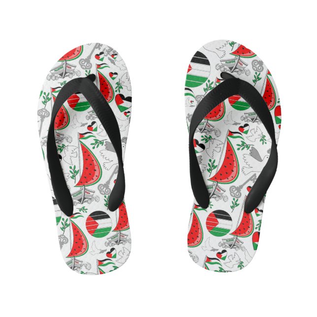 Freedom Global Sumud Flotilla Boats to Gaza Kid's Flip Flops (Footbed)