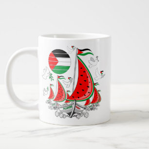 Freedom Global Sumud Flotilla Boats to Gaza Large Coffee Mug