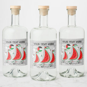 Freedom Global Sumud Flotilla Boats to Gaza Liquor Bottle Label