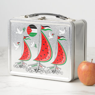 Freedom Global Sumud Flotilla Boats to Gaza Metal Lunch Box