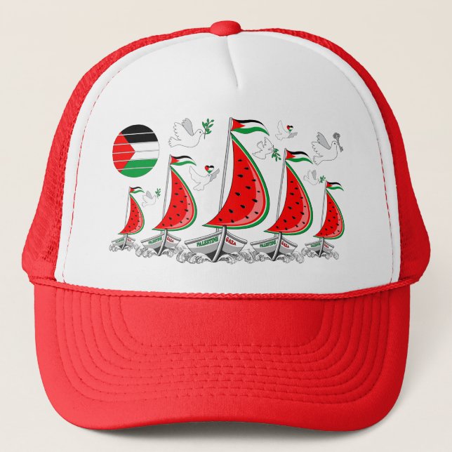 Freedom Global Sumud Flotilla Boats to Gaza Trucker Hat (Front)