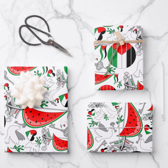 Freedom Global Sumud Flotilla Boats to Gaza Wrapping Paper Sheet (Front)