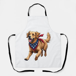 Freedom Golden Retriever Vintage Engraving Shirt 4 Apron