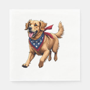 Freedom Golden Retriever Vintage Engraving Shirt 4 Napkin