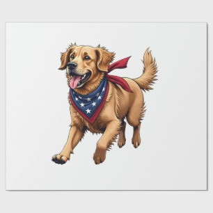 Freedom Golden Retriever Vintage Engraving Shirt 4 Wrapping Paper
