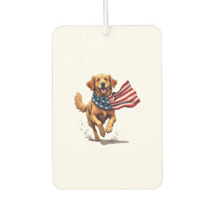 Freedom Golden Retriever Vintage Engraving Shirt Car Air Freshener
