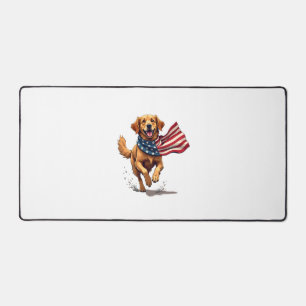 Freedom Golden Retriever Vintage Engraving Shirt Desk Mat