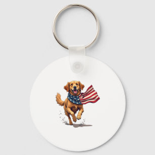 Freedom Golden Retriever Vintage Engraving Shirt Key Ring